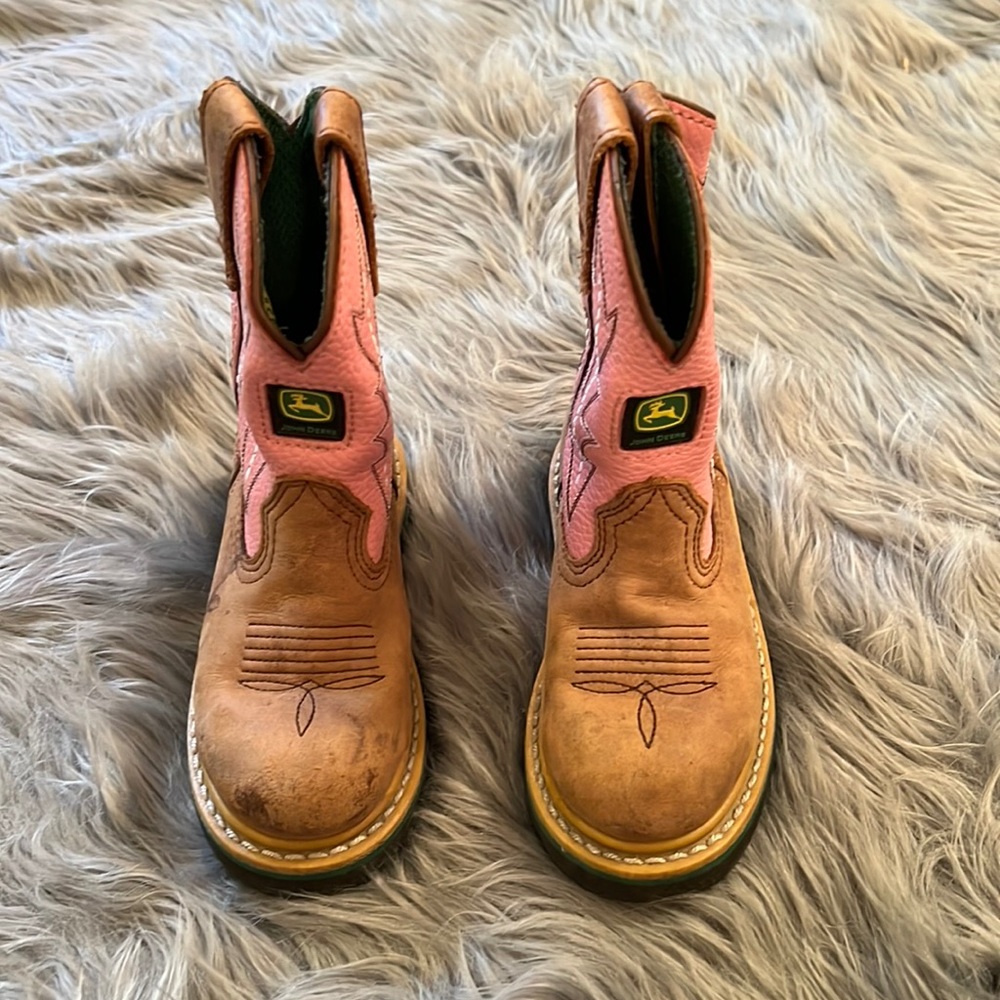 Pink Girls John Deere Work Boots